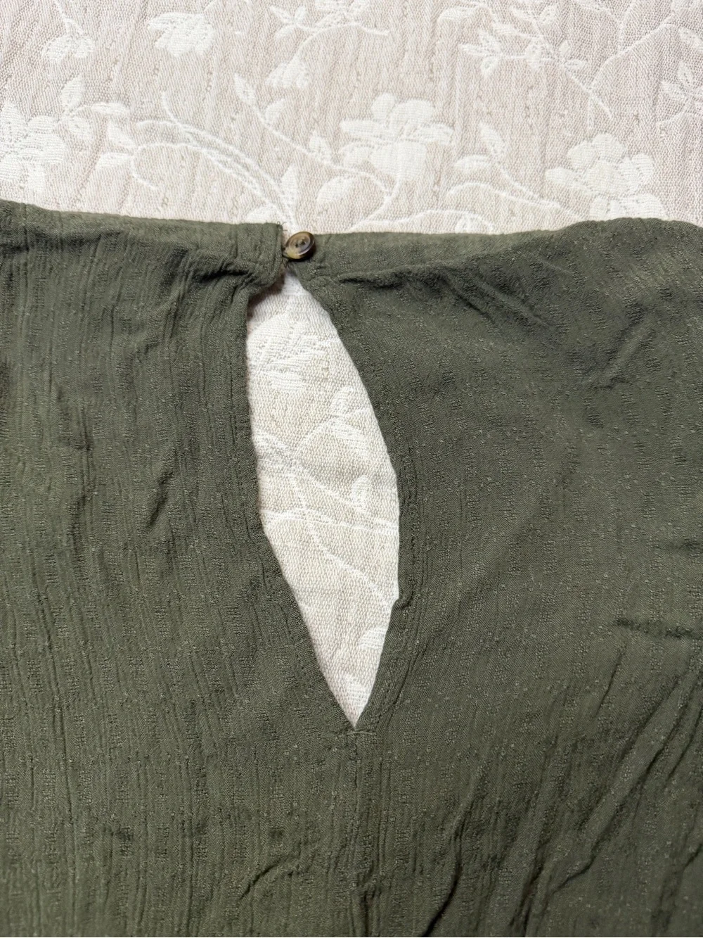 American Eagle Outfitters Women's Olive Green Button-Front Midi Dress Petite